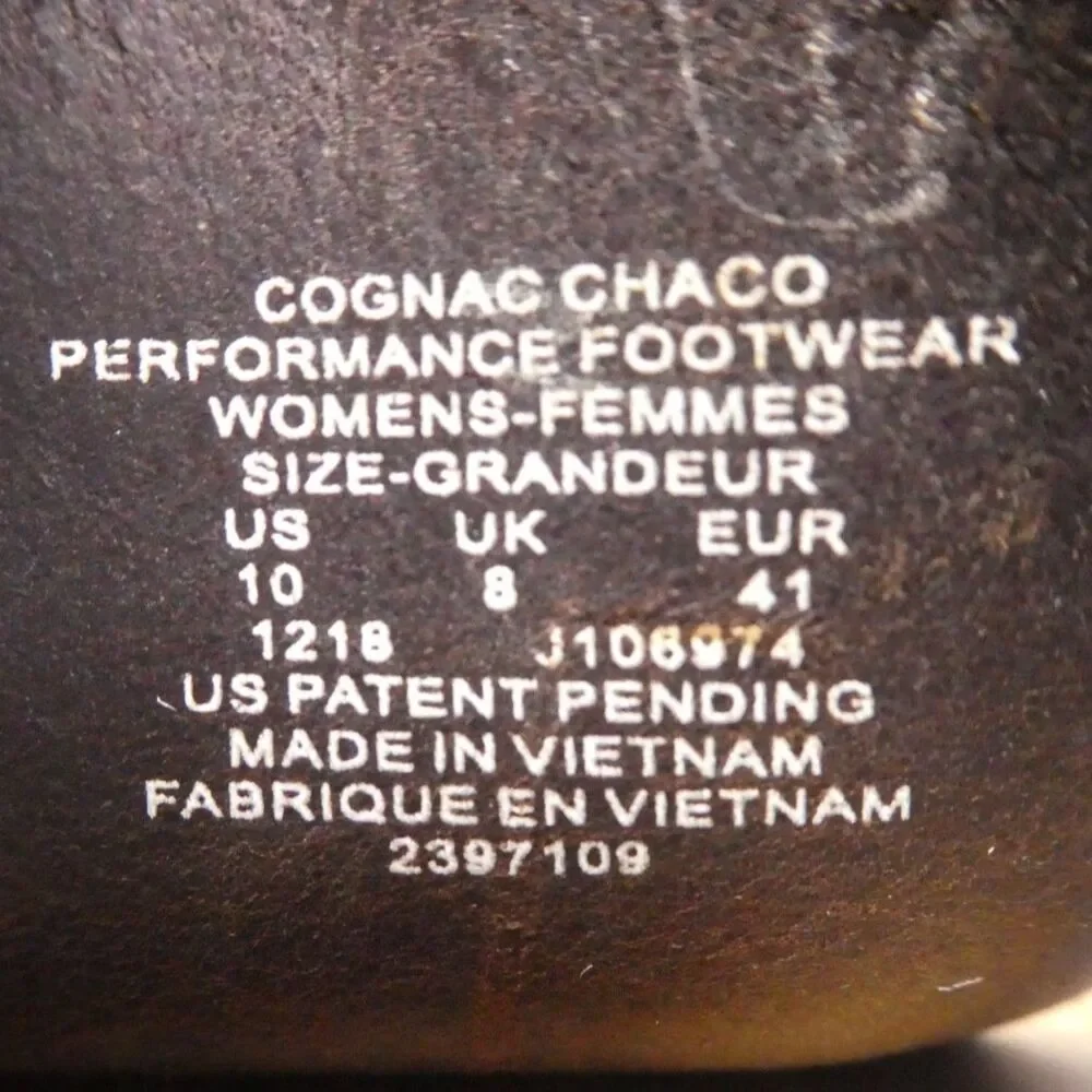 Chaco Cognac Brown Leather Flip Flops Thong Sandals